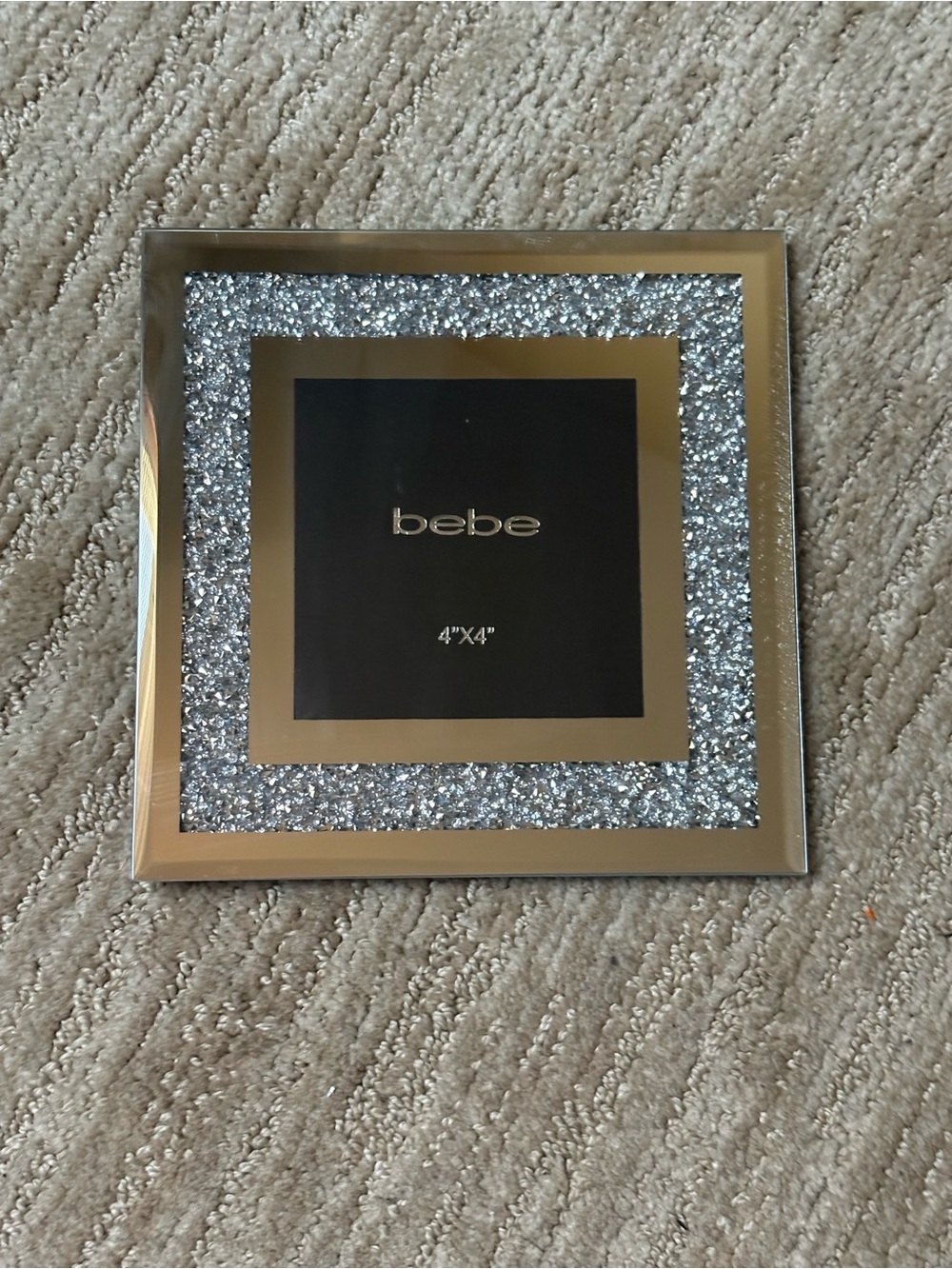 bebe Silver Glitter Square Wall Frame